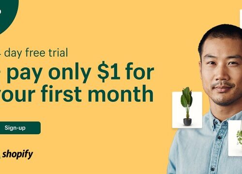 14 jours essai gratuit shopify et 1€ le premier mois